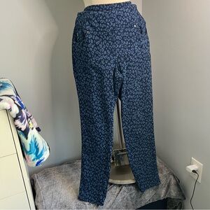 Belle by Kim Gravel 14 Dark Indigo Flexibelle Leopard Print Denim Leggings